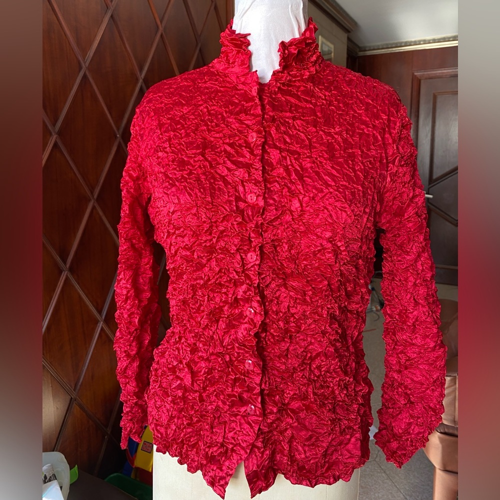 💕Host Pick💕 Simon Chang Designer Crinkle button blouse - like new